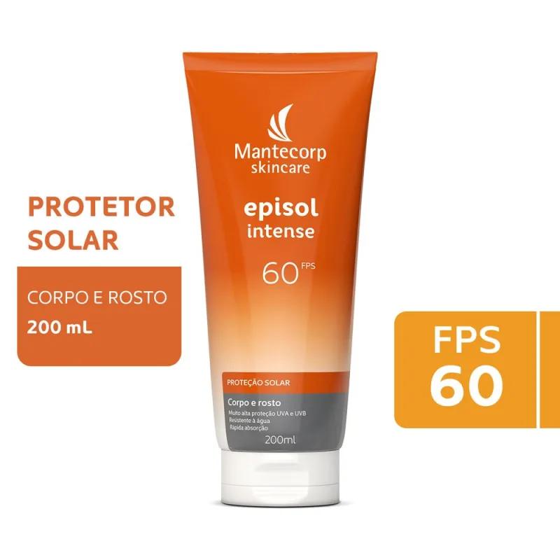 Protetor Solar Episol Intense FPS60 Rosto e Corpo 200ml - Episol