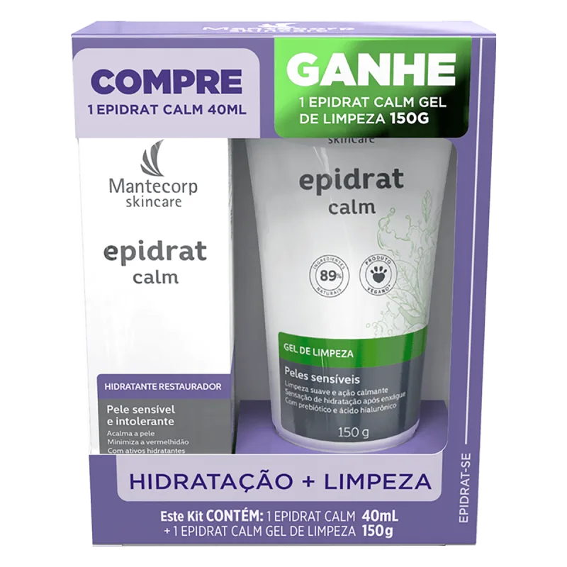 Kit Hidratante Restaurador Mantecorp Epidrat Calm 40ml + Gel de Limpeza 150g - Epidrat - Cuidados Com A Pele