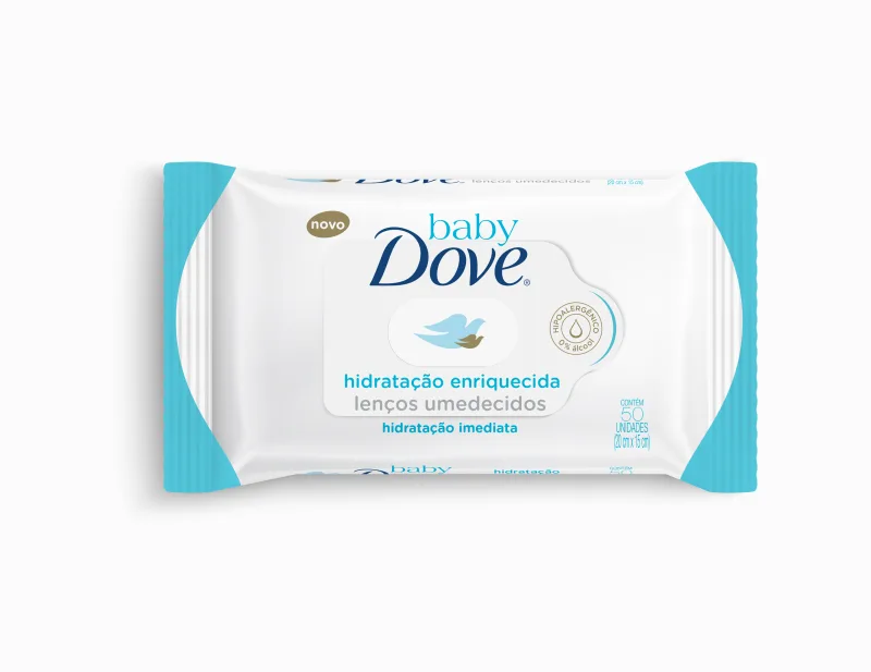 Lenço Umedecido Hidratação Enriquecida Dove Baby 20cm X 15cm - DOVE BABY - Higiene E Beleza