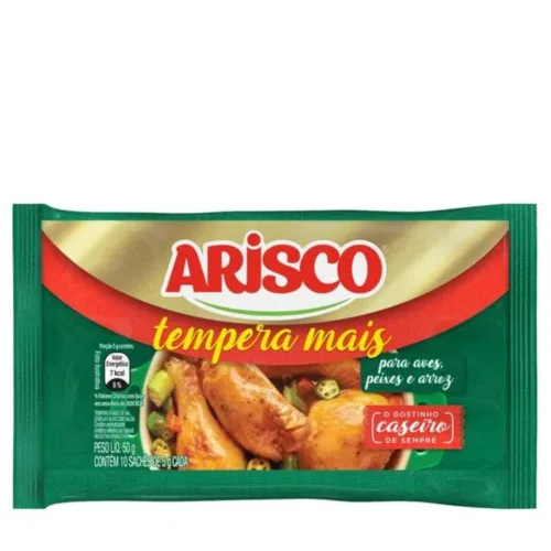 Tempero Em Pó Para Aves, Peixes E Arroz Arisco Tempera Mais Pacote 50g 10 Unidades - ARISCO - Mercearia