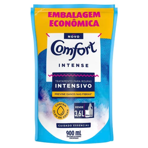 Amaciante De Roupa Concentrado Intensivo Comfort Intense Sachê 900ml Refil - COMFORT - Limpeza