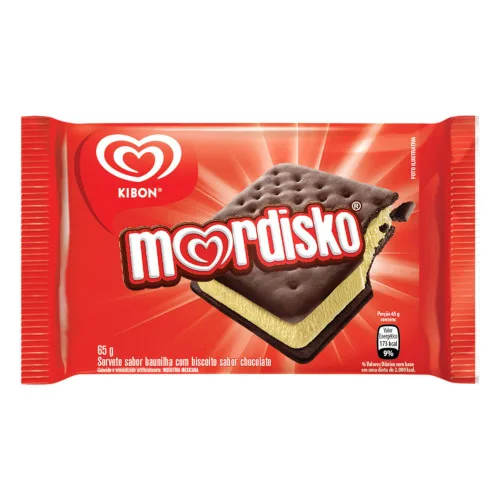 SORVETE KIBON MORDISKO BAUNILHA 65G - KIBON