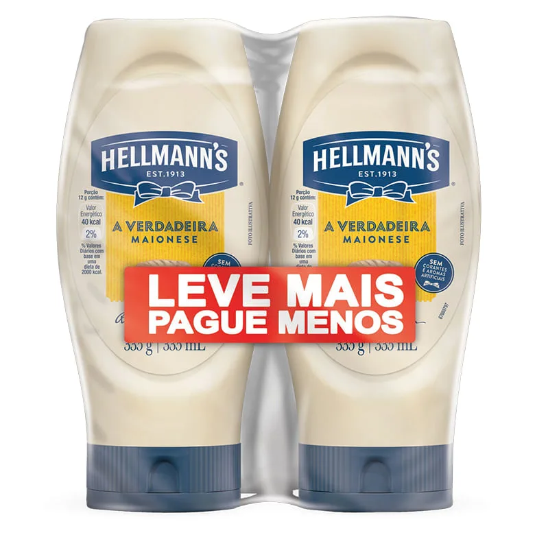 Maionese Hellmann's 2 Unidades Leve + Pague - 335g - Hellmann's - Mercearia