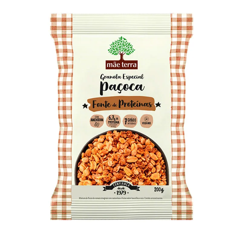 Granola Mãe Terra Paçoca 200gr - Mãe Terra - Mercearia