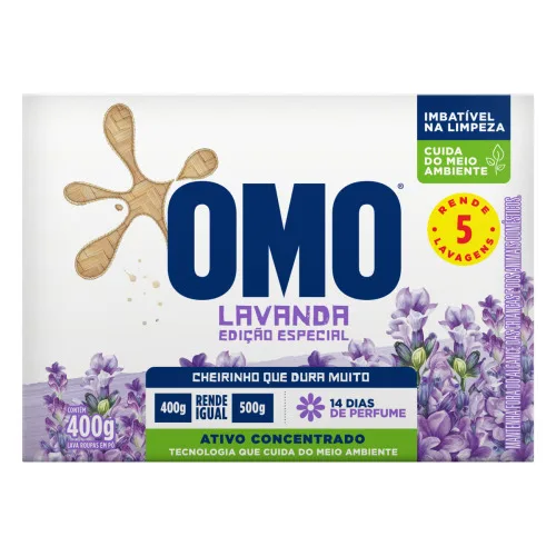 SABAO PO OMO LAVANDA CART 400G - OMO - Higiene Pessoal