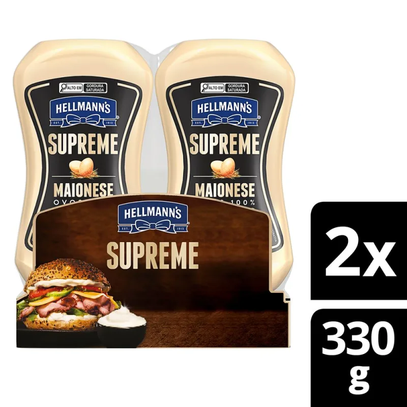 Maionese Hellmanns Supreme 330 g 2 unidades - Hellmann's