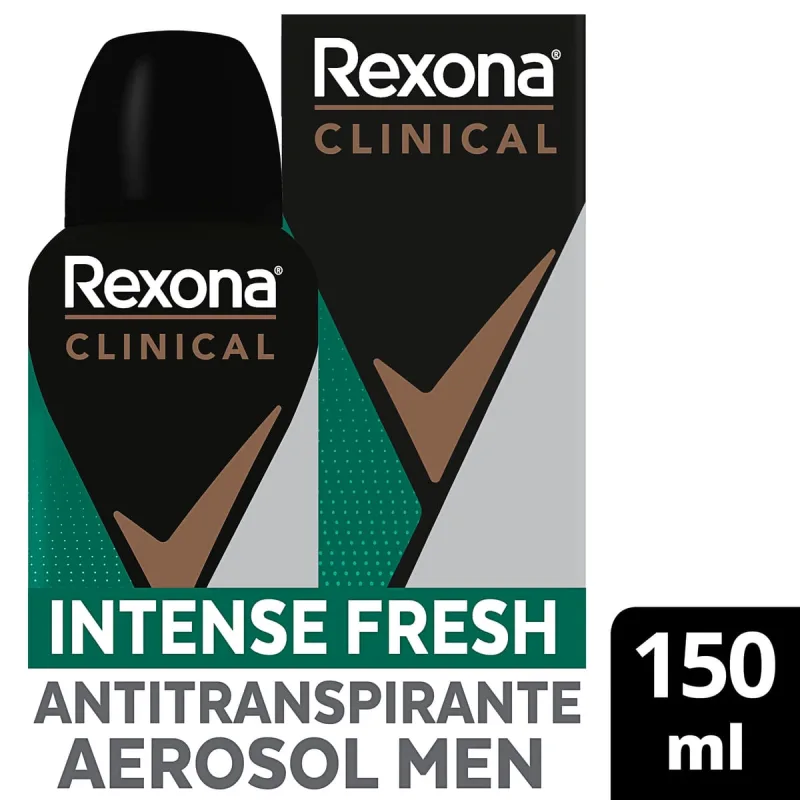 Desodorante Antitranspirante Rexona Clinical Intense Fresh 96h Aerossol 150ml - Rexona - Higiene Pessoal