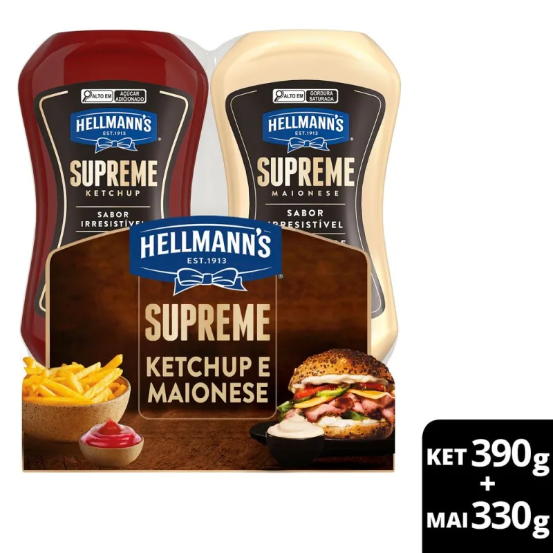 Multipack Hellmanns Supreme Maionese e Ketchup 330g + 390g - Hellmann's - Mercearia