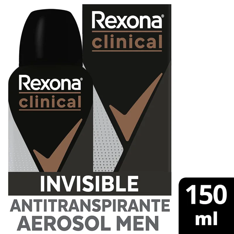 Desodorante Rexona Clinical Invisible Men Aerosol 150ml - Rexona - Higiene Pessoal