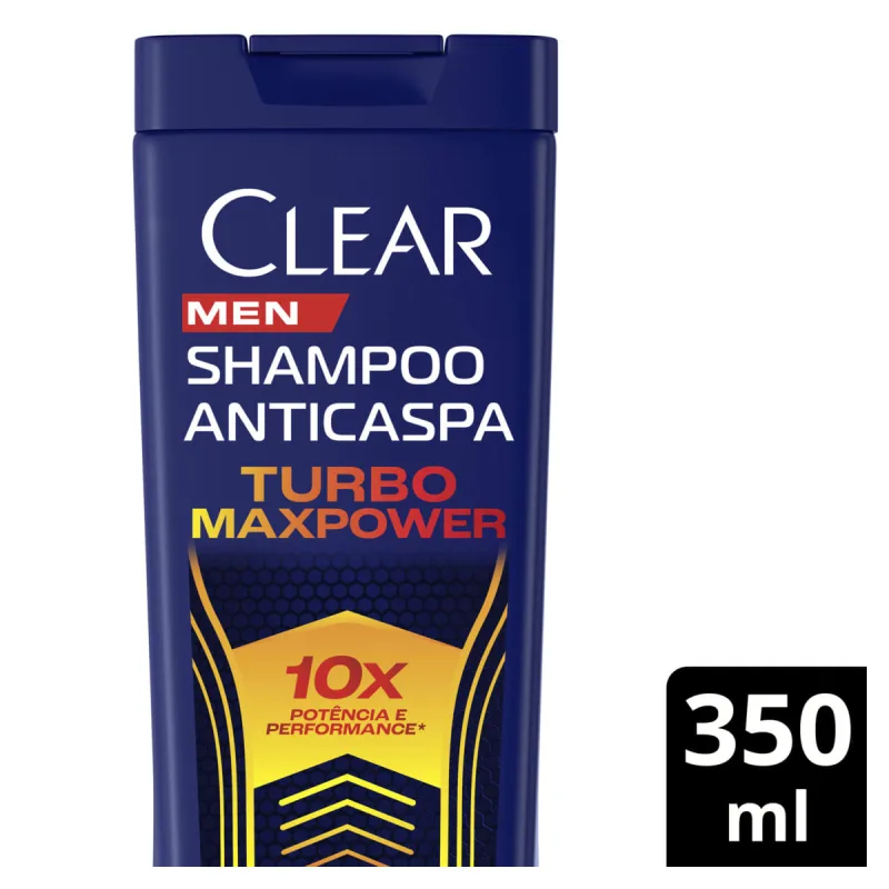 Shampoo Anticaspa Clear Men Turbo Max Power 350ml - Clear