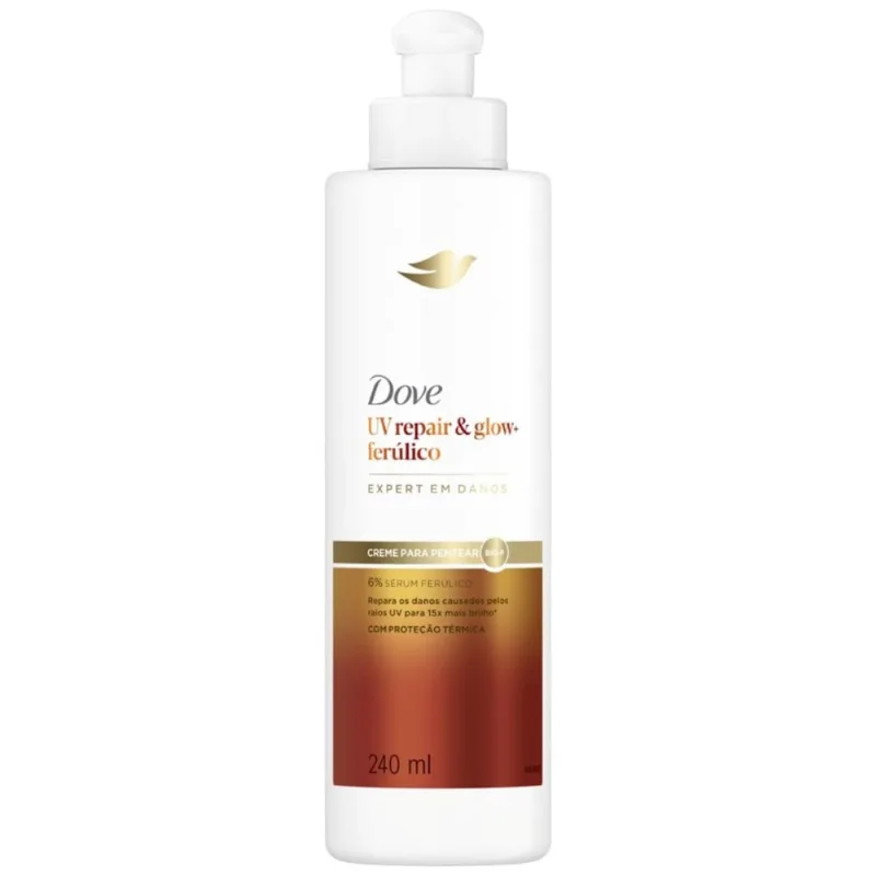 Creme para Pentear UV Repair & Glow + Ferúlico Dove 240ml