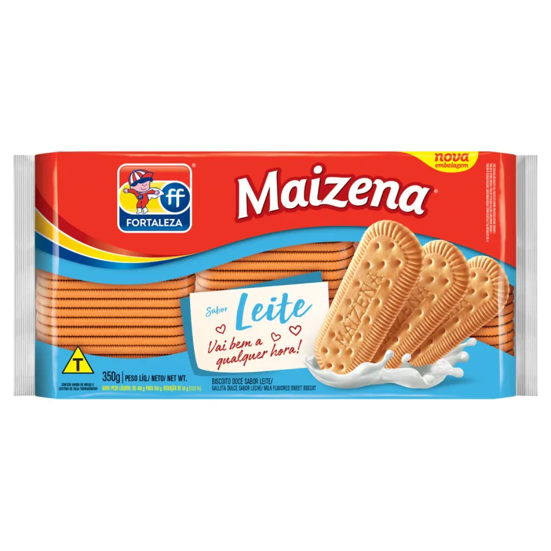 Biscoito Maizena Fortaleza Leite 350g - Fortaleza - Mercearia