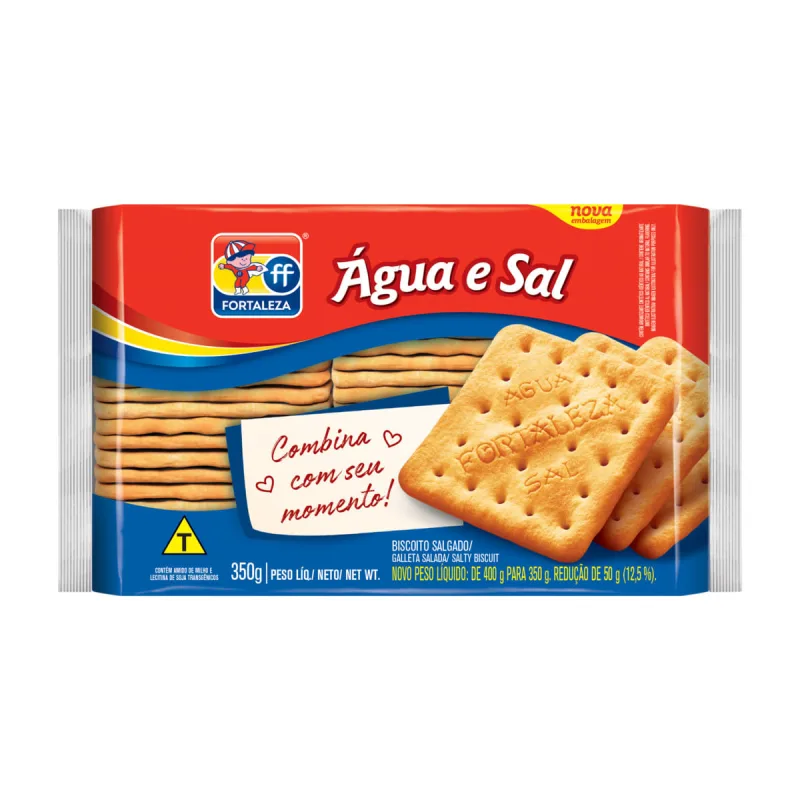 Biscoito Água e Sal Fortaleza 350g - Fortaleza - Mercearia