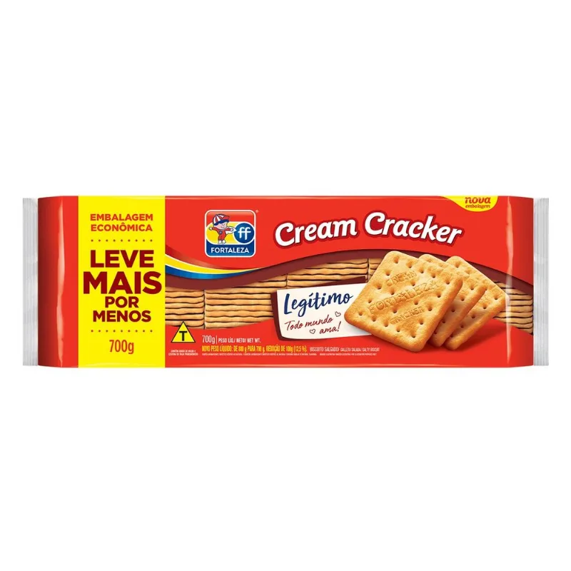 Biscoito Cream Cracker Fortaleza Pacote 700g Leve Mais Por Menos