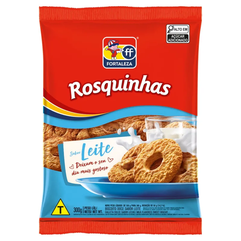 Biscoito Rosquinha Fortaleza Leite Pacote 300g - Fortaleza - Mercearia