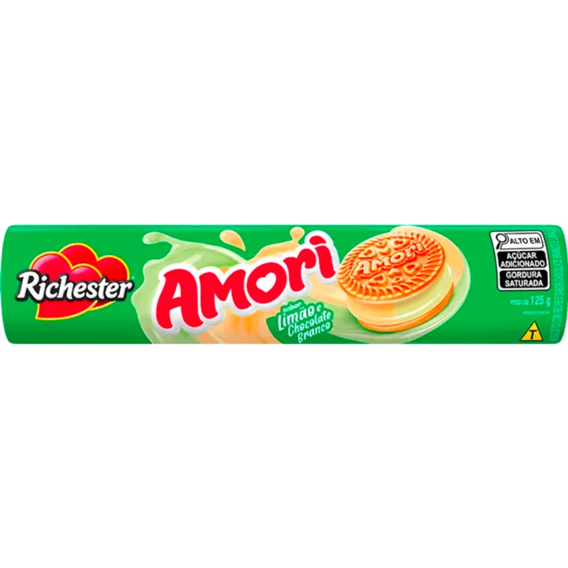 Biscoito Recheado Richester Amori Limão 125g