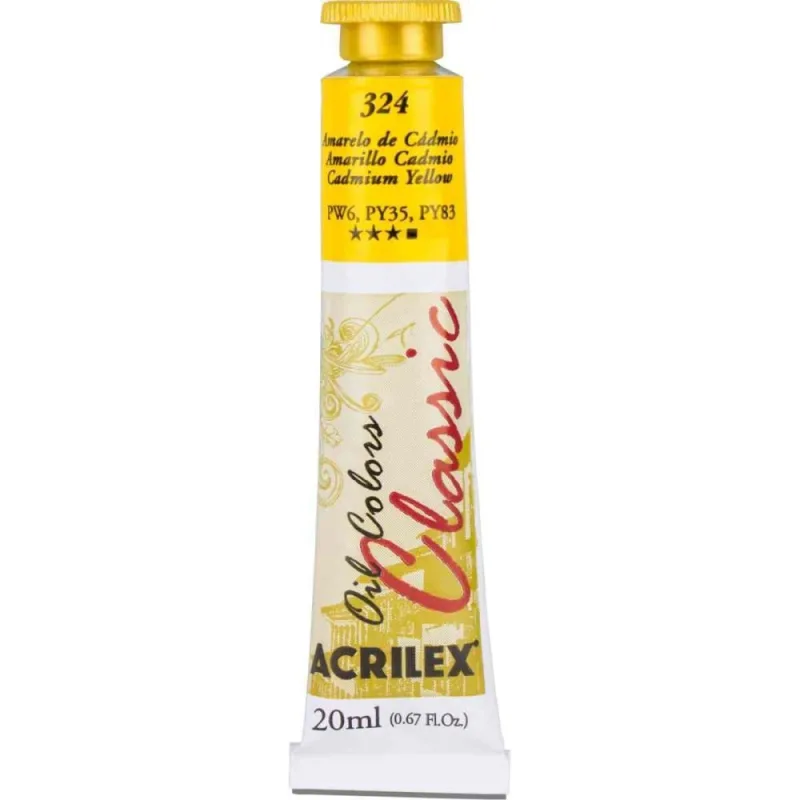 Tinta a Oleo OIL Colors 20ML Amarelo Cadmio - Acrilex - Artesanato