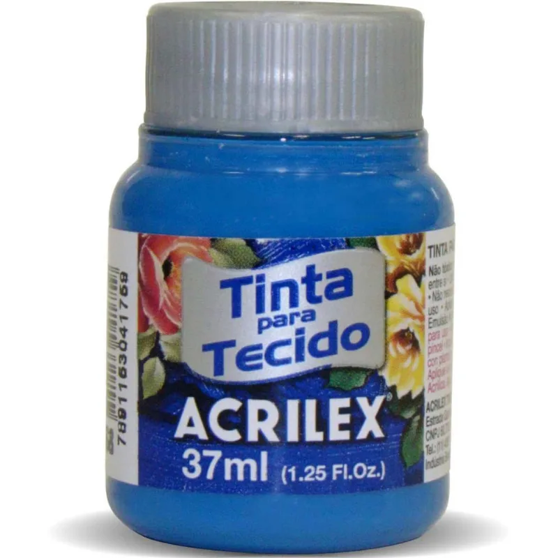 Tinta Tecido Fosca 037Ml Azul Ceruleo - Acrilex - Artesanato
