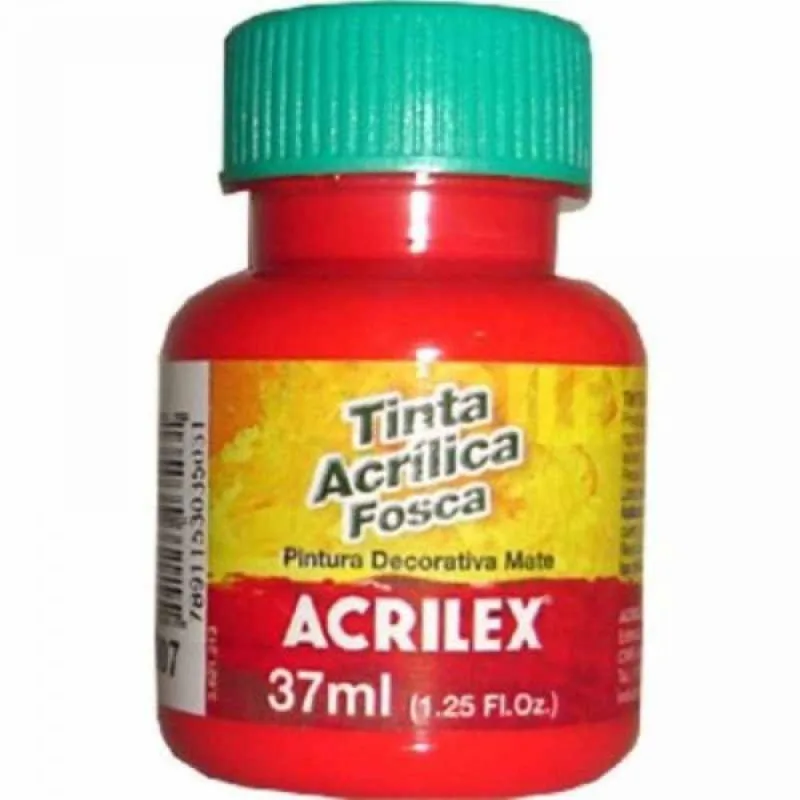 Tinta Acrílica Fosca Acrilex 37ml Vermelho Vivo 541