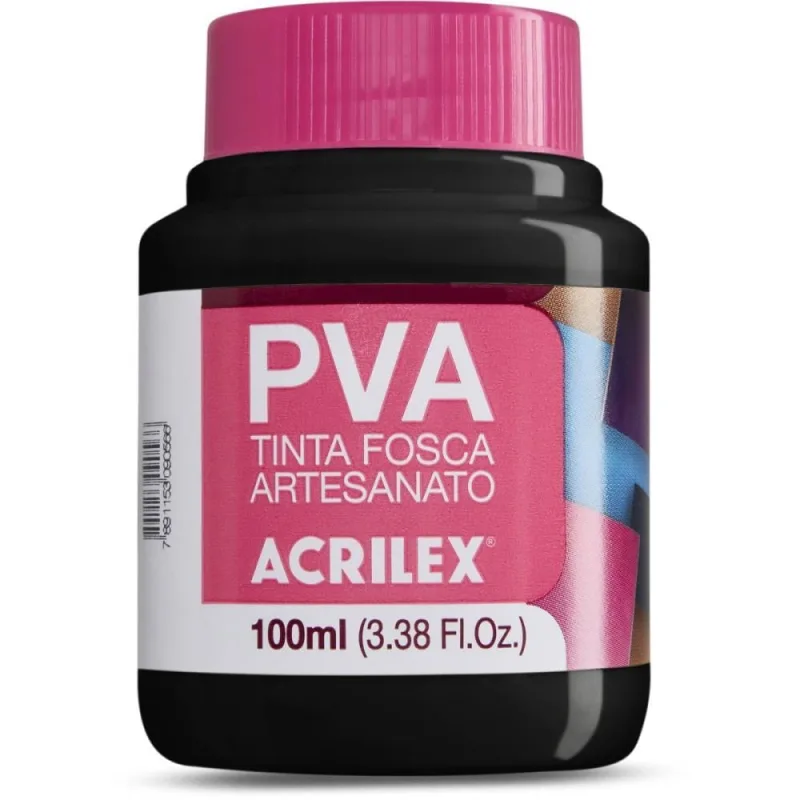 Tinta PVA 100ML. Preto - Acrilex