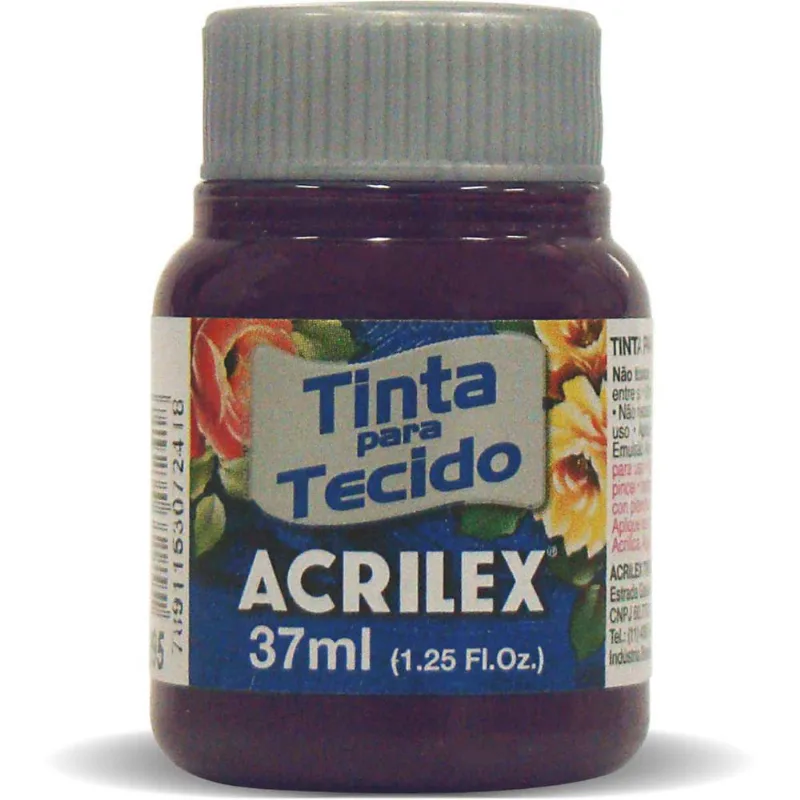 Tinta Tecido Fosca 037Ml Uva - Acrilex - Artesanato