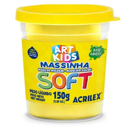 Massa Para Modelar Soft 150g Amarelo Limão - LC - Papelaria