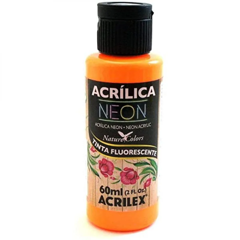 Tinta Acrilica Fosca Neon 60ml 105 Laranja 039600105