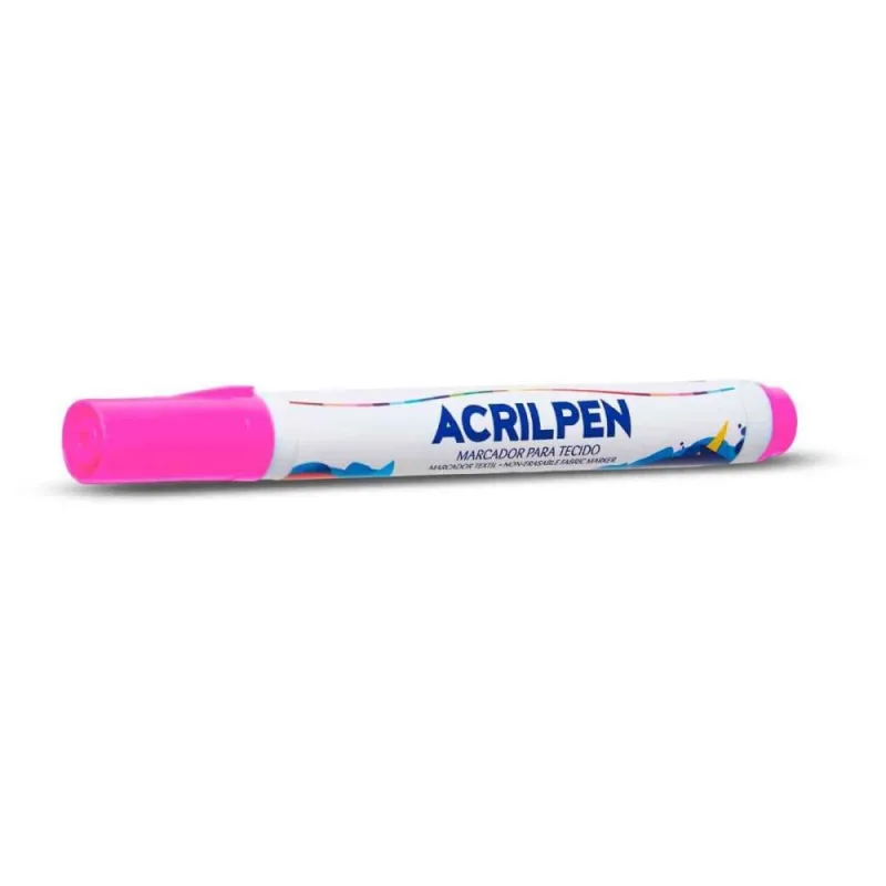 Caneta para Tecido Rosa Acrilpen - Acrilex - Papelaria