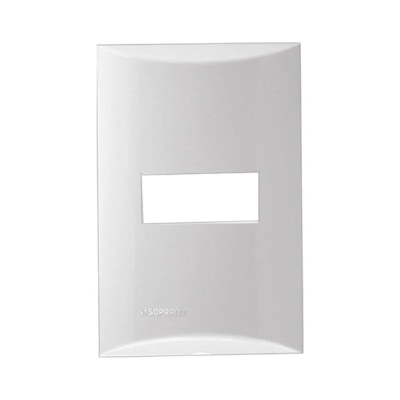 Placa 4X2 sem Suporte Brava Soprano Branco 1 Módulo