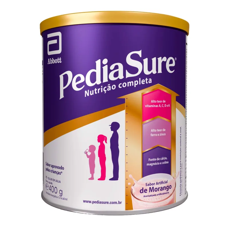 Fórmula Pediátrica Para Nutrição Pediasure Morango 400g - Abbott - Fórmula Infantil