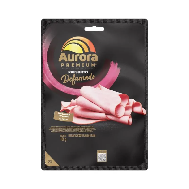 Presunto Defumado Fatiado Aurora Premium 180g