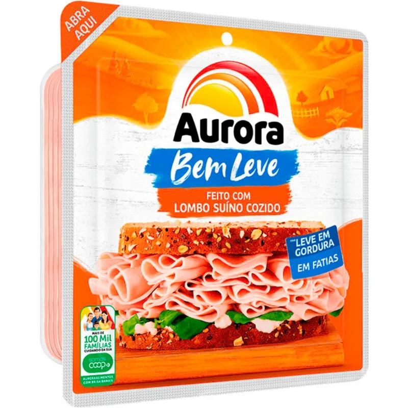 Embutido de Lombo Suíno Aurora Bem Leve Fatiado 180g