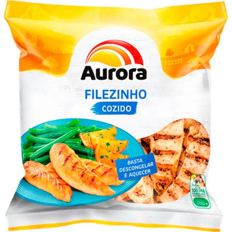 Filezinho de Frango Aurora Cong. Cozido e Temperado 1,5kg - AURORA