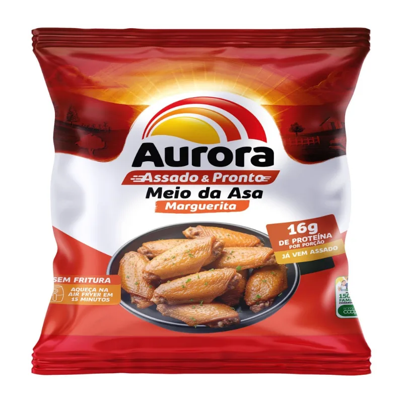 Meio Asa Frango Assada Marguerita Assada Aurora 400g