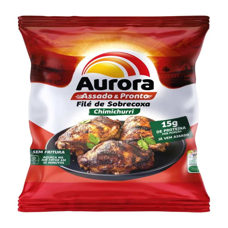 Filé Sobrecoxa Frango Chimichurri Assado Aurora 500g