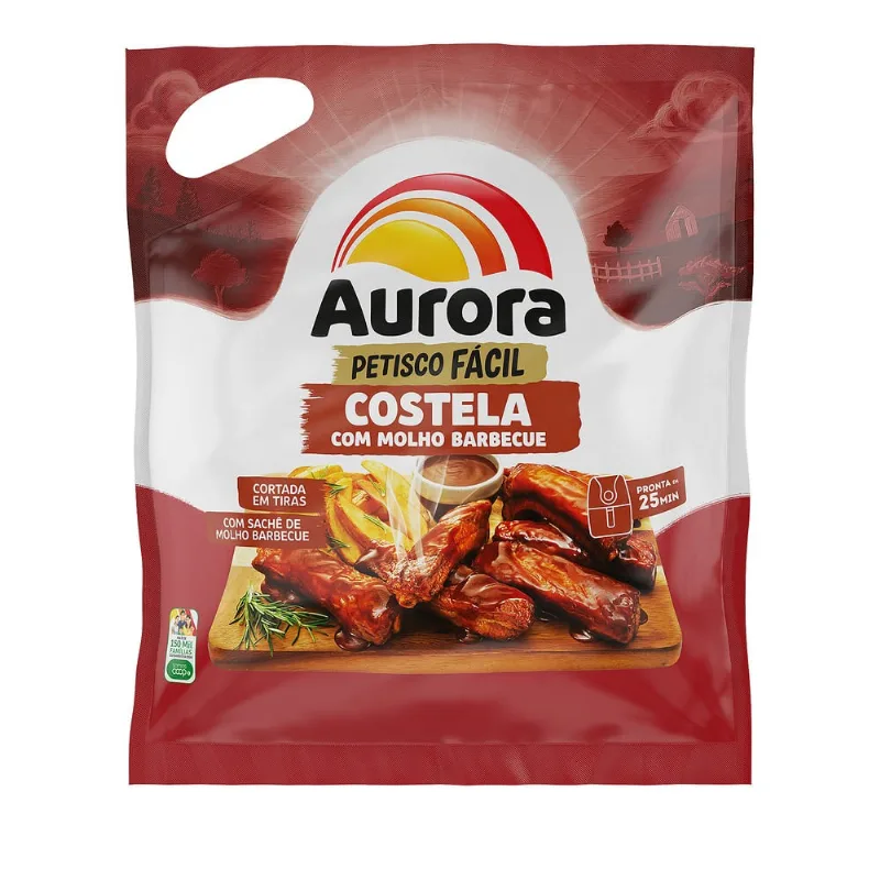Costela Com Molho Barbecue Aurora Petisco Fácil 900g - AURORA
