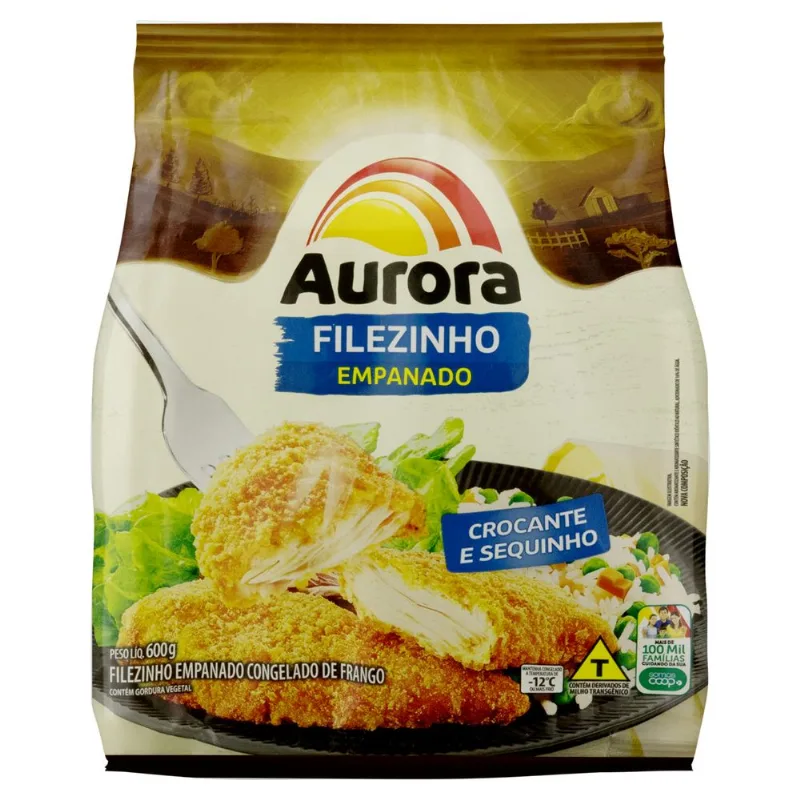 Filé de Frango Empanado Aurora Congelado 600g