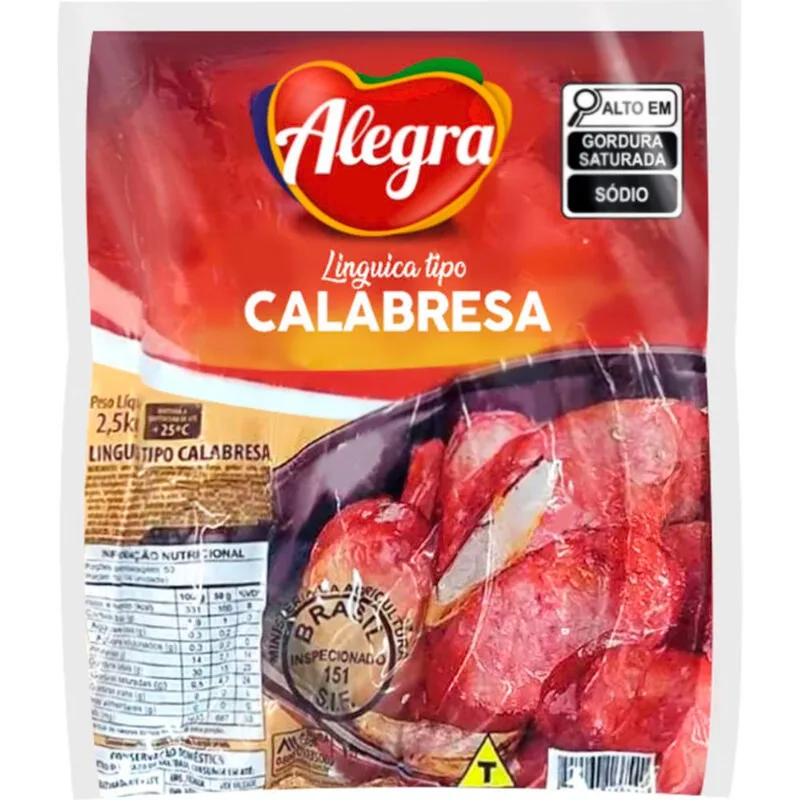 Linguiça Calabresa Alegra 2,5kg