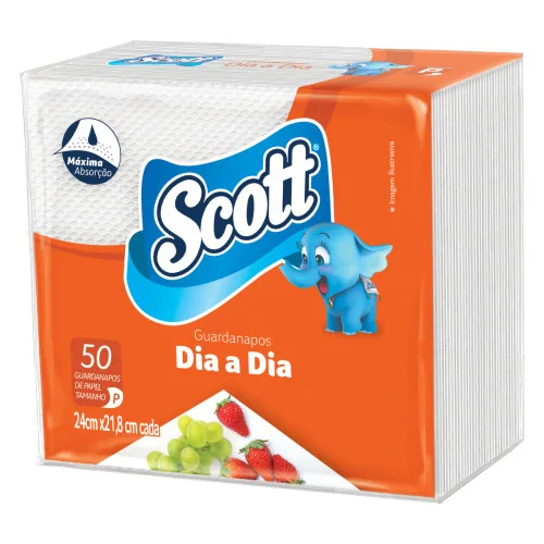 Guardanapo De Papel Folha Simples Scott Dia A Dia 23cm X 22cm - SCOTT