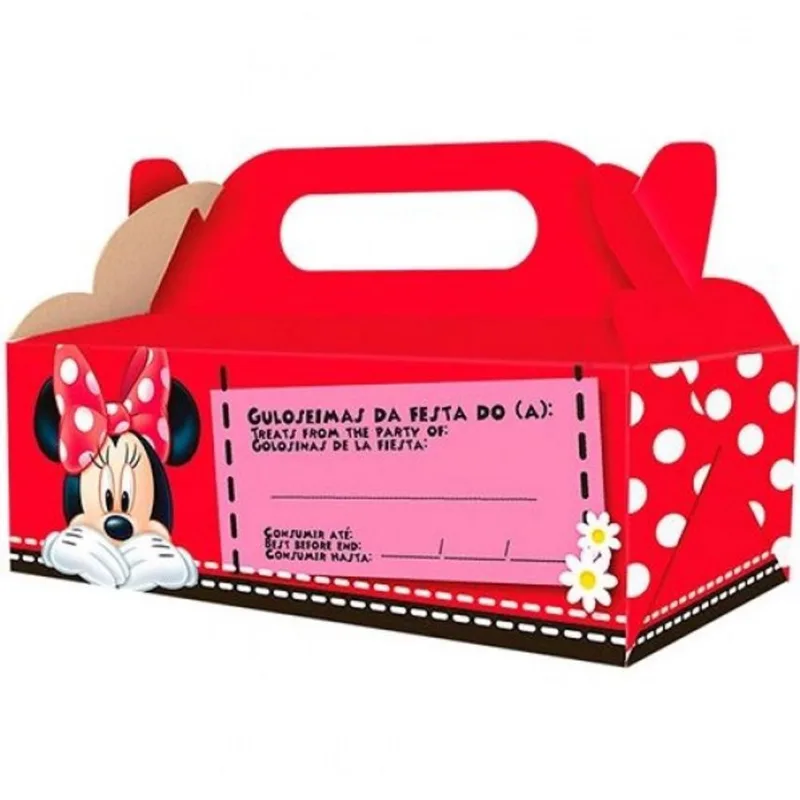 Caixa Surpresa Para Viagem Red Minnie com4 Regina Festas