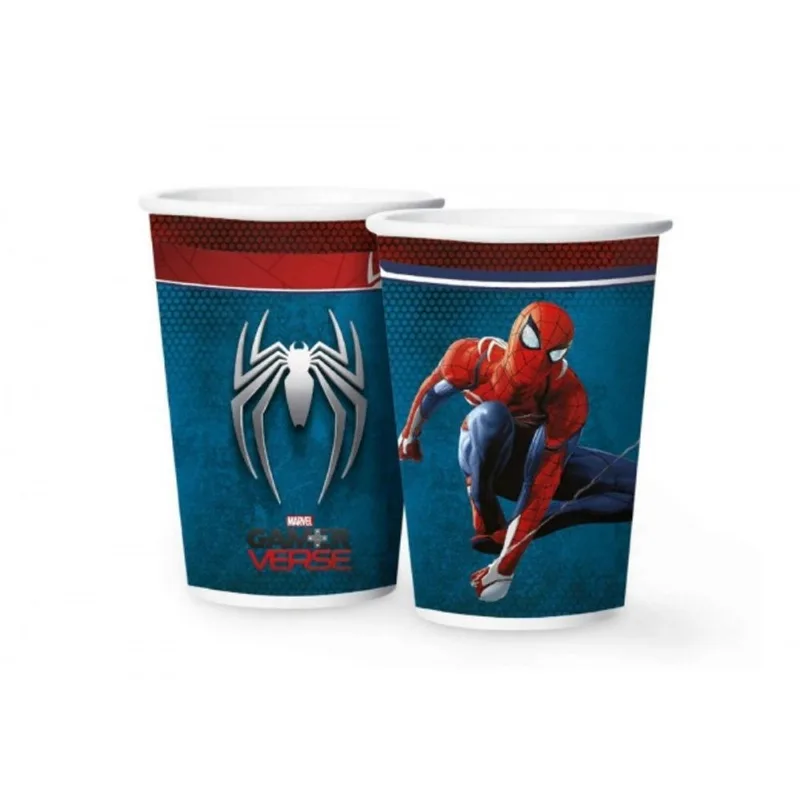Copo de Papel 180ml Spider Man Gamer Verse com12 Regina Festas