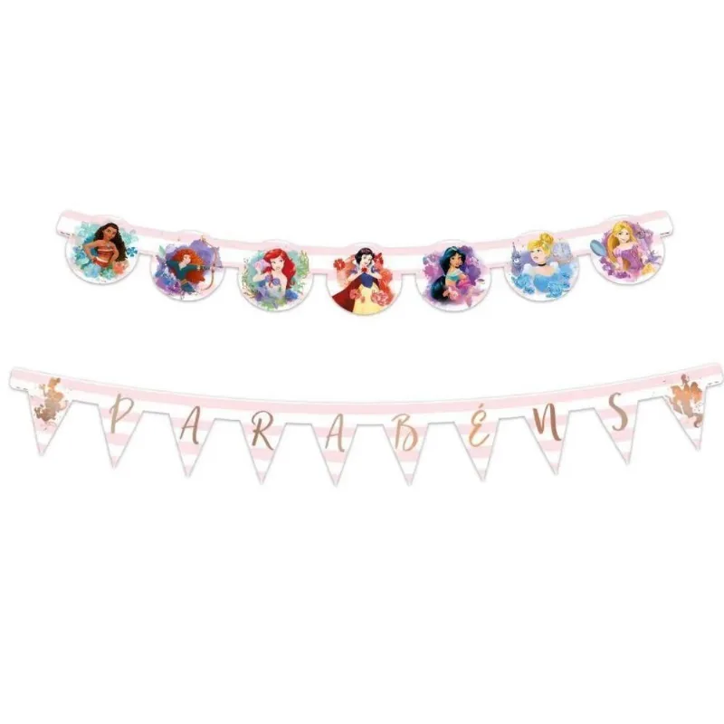Faixa Decorativa Parabéns Princesas Da Disney