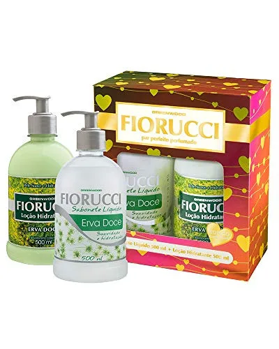 Kit Par Perfeito Fiorucci Erva Doce Sabonete Líquido Loção Hidratante Caixa Presente - FIORUCCI - Higiene E Beleza