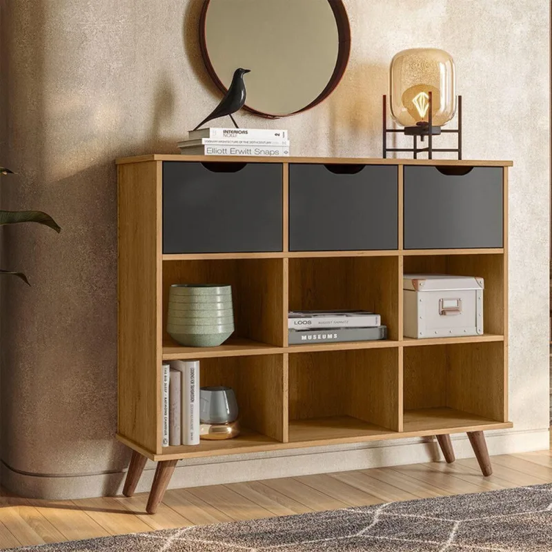 Nicho Organizador Retro 3 Gavetas 9 Prateleiras MDP 15 Qmovi - Qmovi - Agro