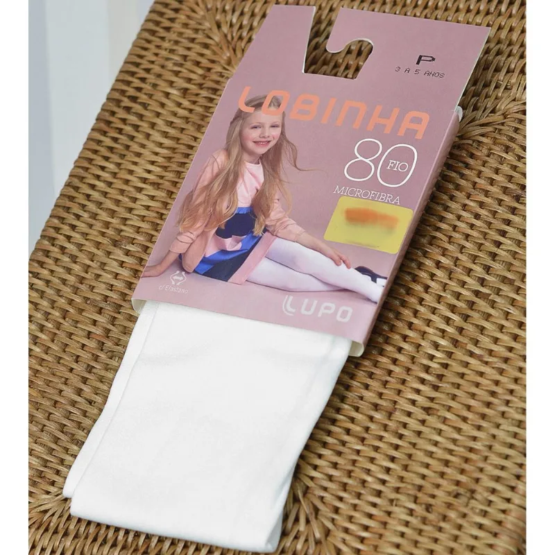 Meia Calça Lobinha Fio 80 Microfibra Branco De 0 a 12 anos Branco - RN