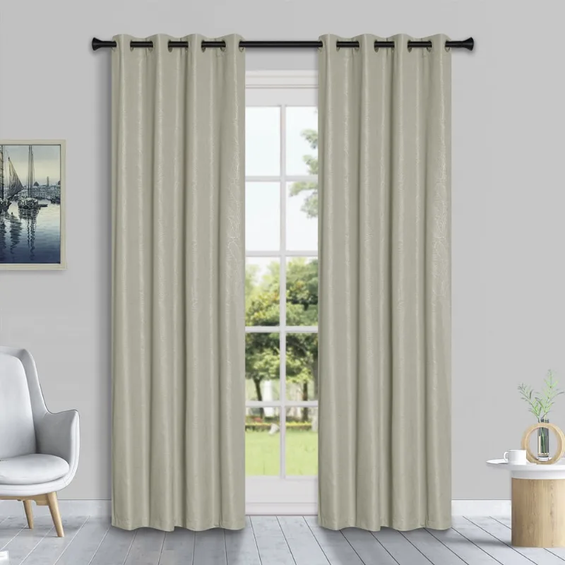 Cortina de Tecido Rustica Veneza Marfim 3,60x2,50m Pemogo