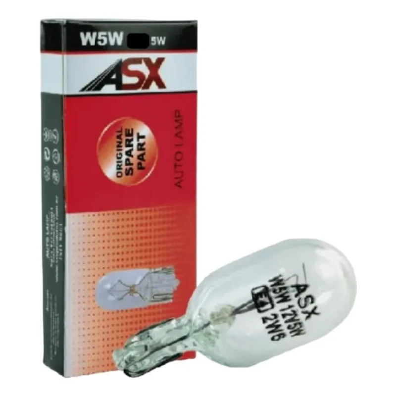 Kit 10 Lâmpada 12v W5w Esmagada Pingo T10 Asx Carro Ré Placa