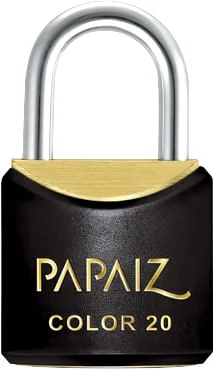 Cadeado Latão Plastificado 20 mm CR Preto - Papaiz - PAPAIZ - Construção Civil