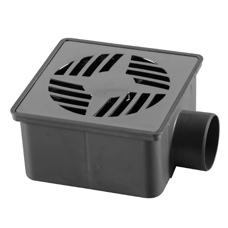 Ralo Seco Quadrado Cinza Com Grelha Cromada Saida 40mm Astra