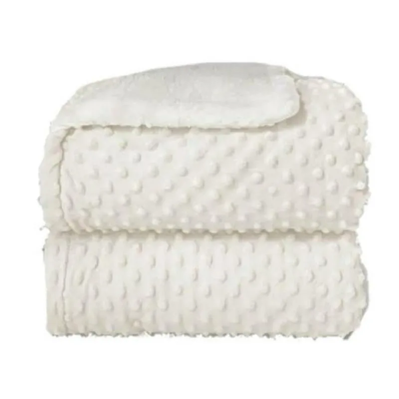 Cobertor Bebê Com Sherpa Dots Branco